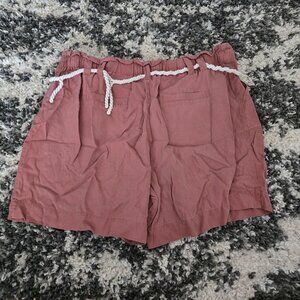 Addition Elle Plus Size 22 Rose Pink Drawstring Tapered Shorts Lounge Casual